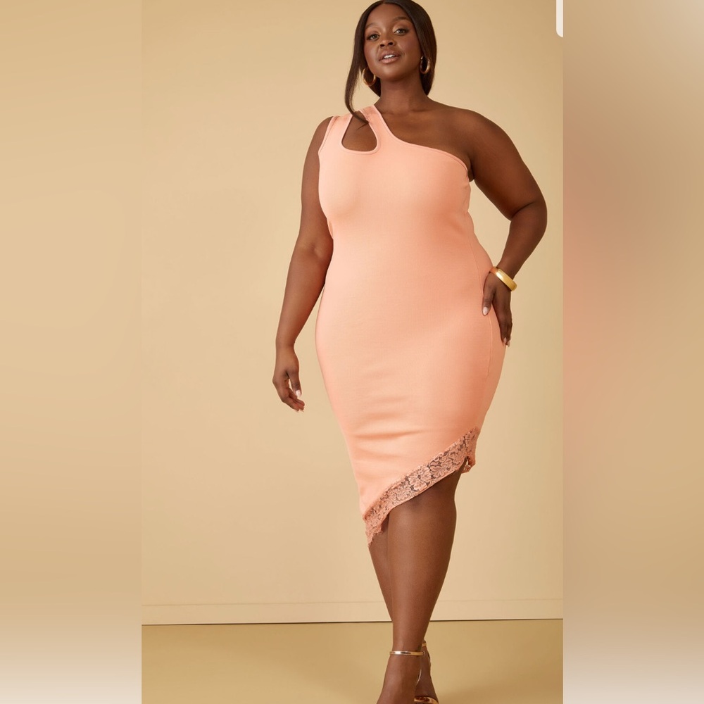 - NWT ASHLEY STEWART ONE SHOULDER BANDAGE DRESS